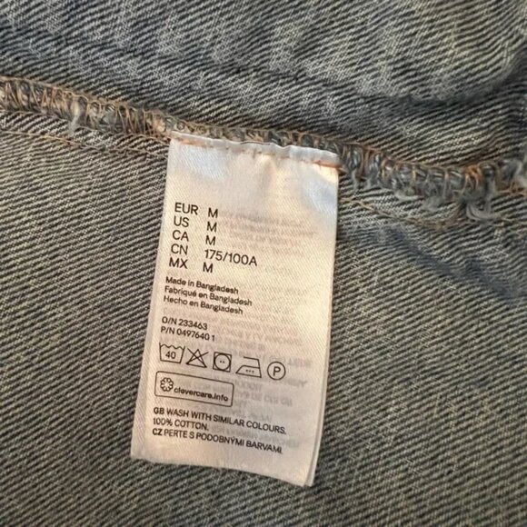 H&M Stonewashed Denim Jacket, Blue, Size Medium - Picture 5 of 5